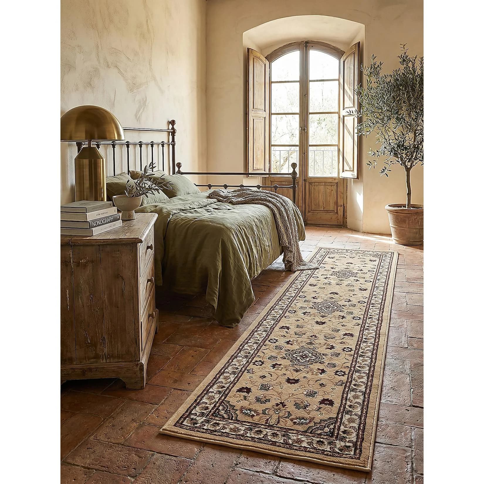 KADIMA DESIGN Teppich-Läufer GLAZERT Braun Orientalisch Medaillon