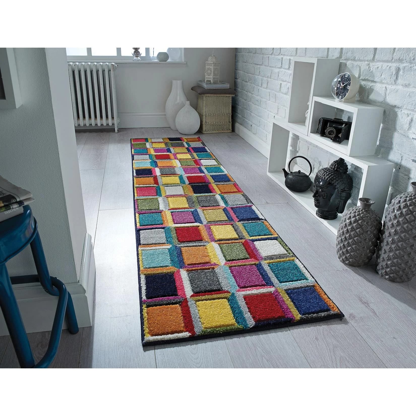 Kadima Design Teppich-Läufer MEON Geometrisch Bunt Polypropylen