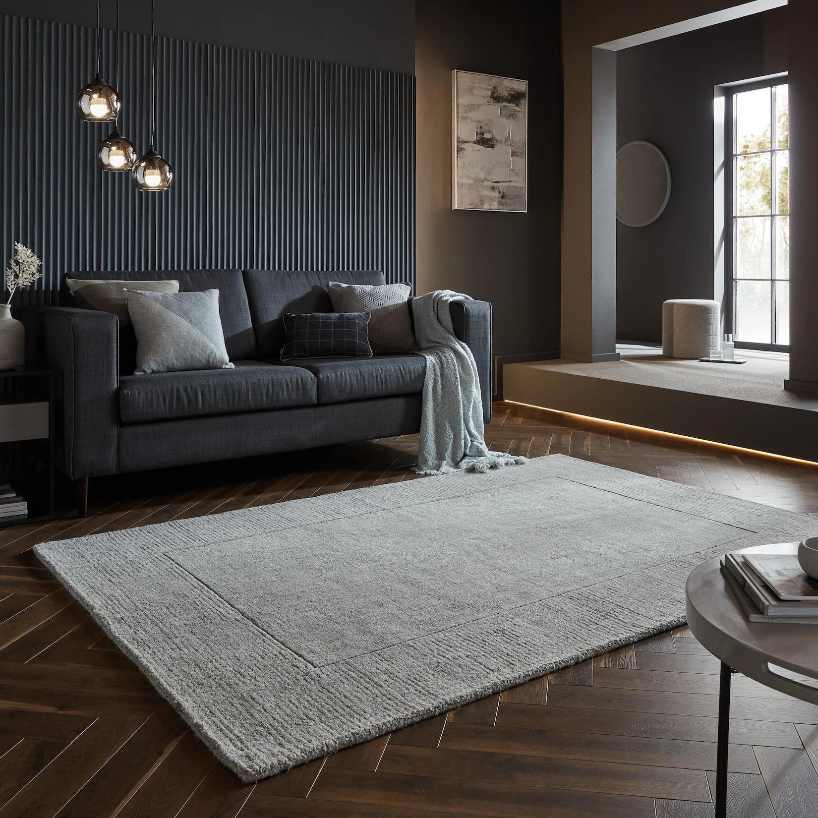 Kadima Design Wollteppich MOLE Grau meliert handgewebt
