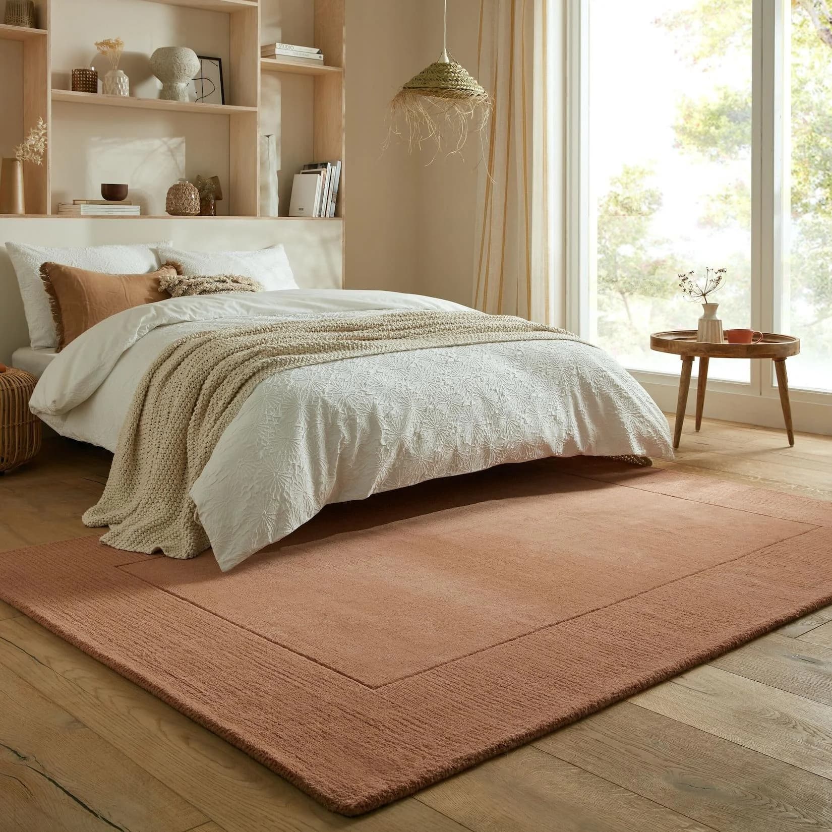 Kadima Design Wollteppich MOLE Orange Uni Bordüre Handgewebt