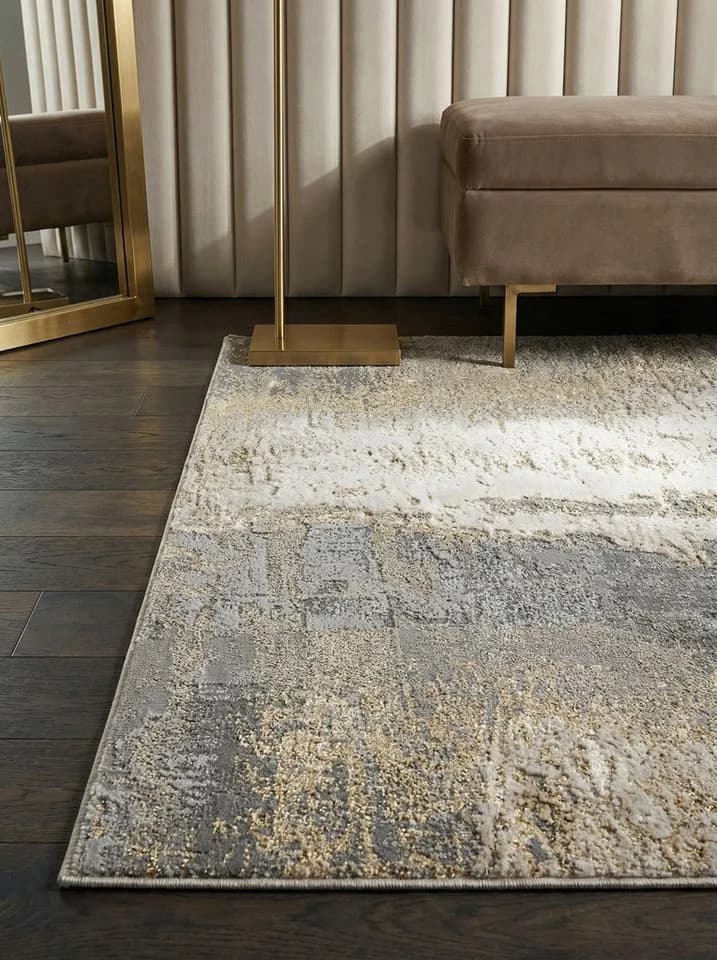 KADIMA DESIGN Teppich Luxus-Marmor Grau-Silber-Gold Modern - Bild 3