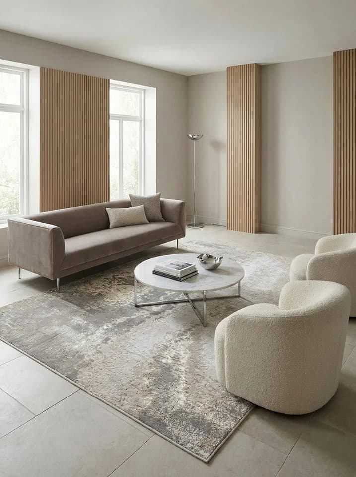 KADIMA DESIGN Teppich Luxus-Marmor Grau-Silber-Gold Modern - Bild 4