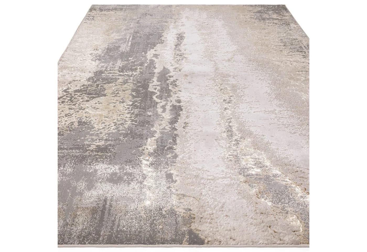 KADIMA DESIGN Teppich Luxus-Marmor Grau-Silber-Gold Modern - Bild 5