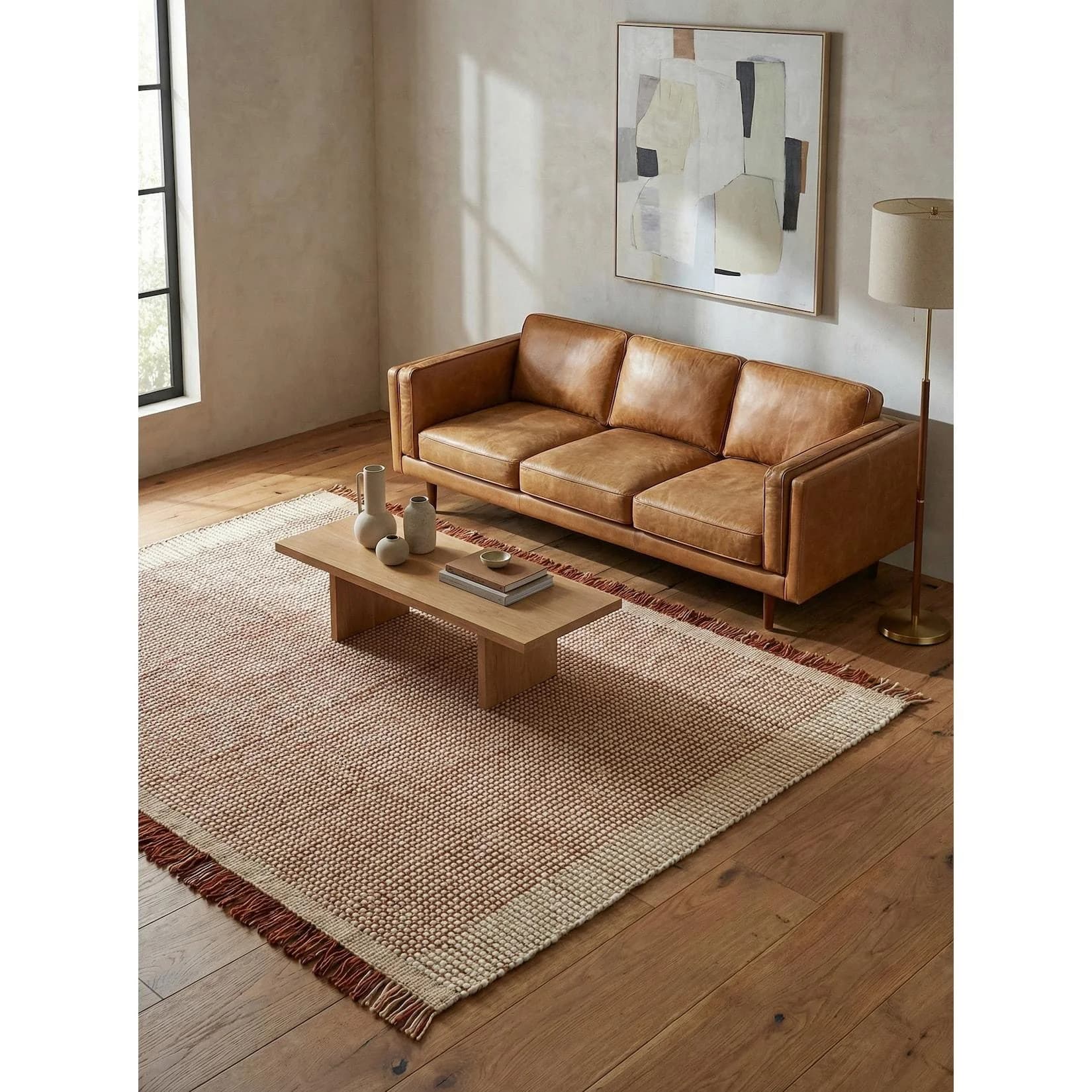 Kadima Design PISA Wollteppich Terrakotta Handgewebt