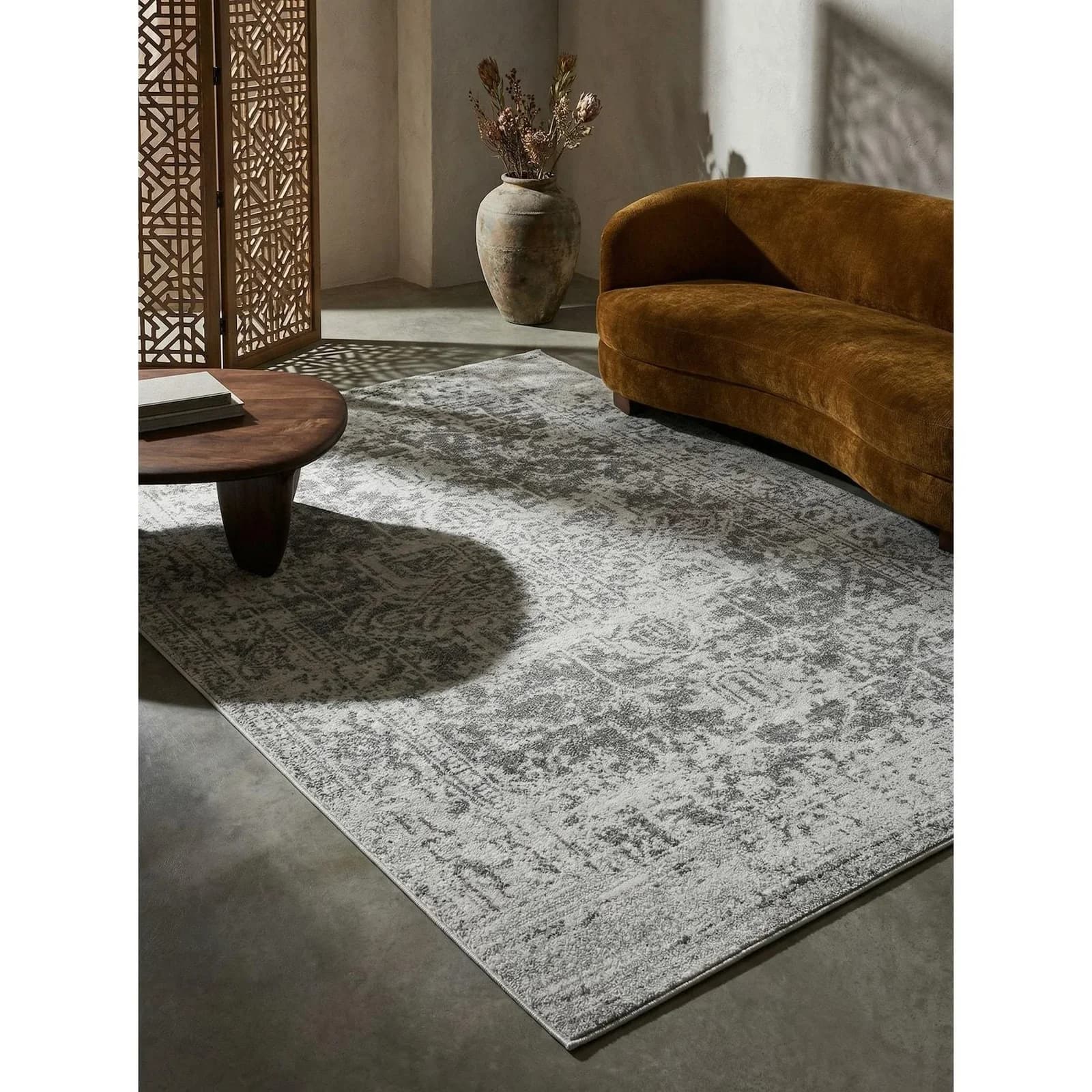 Kadima Design Orientalischer Teppich Antik-Look Silbergrau 160x230cm