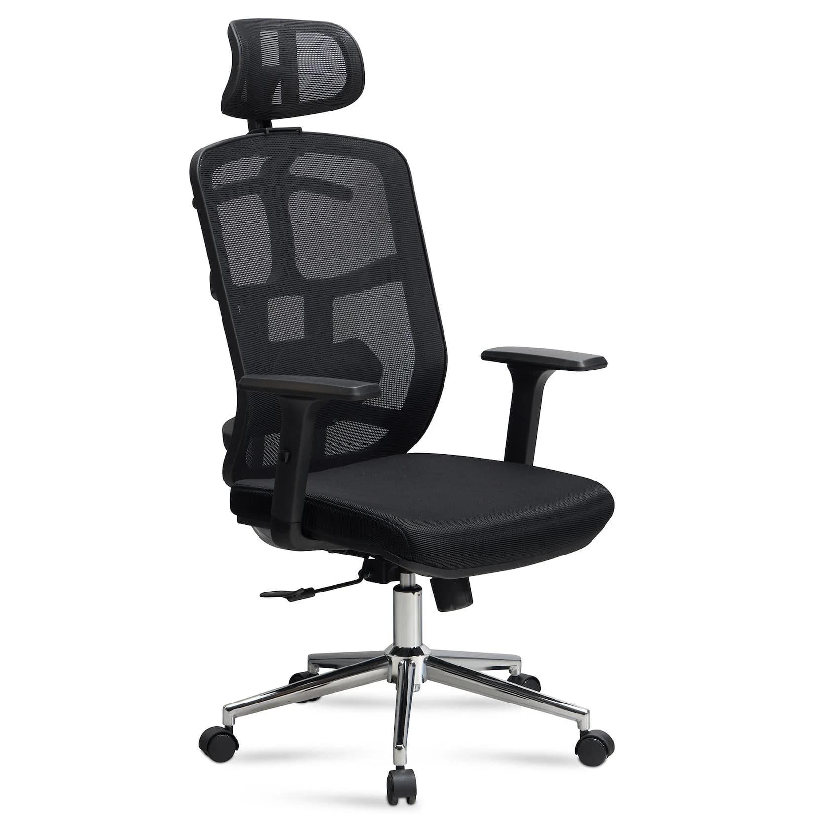 Kadima Design Bürostuhl Ergonomisch Chefsessel Mesh-Bezug Aluminiumfüße