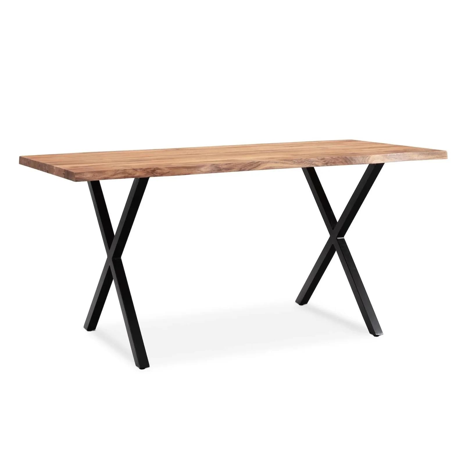 Kadima Design Esstisch XL Massiv X-Beine Akazienholz Goldbraun Baumkante