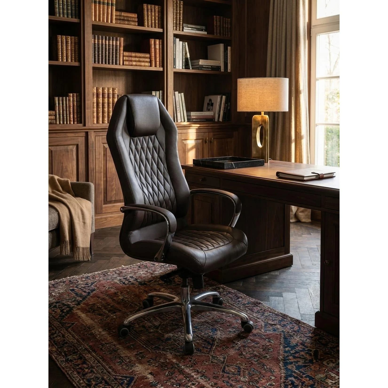 KADIMA DESIGN MONTEREY Bürostuhl Echtleder Braun