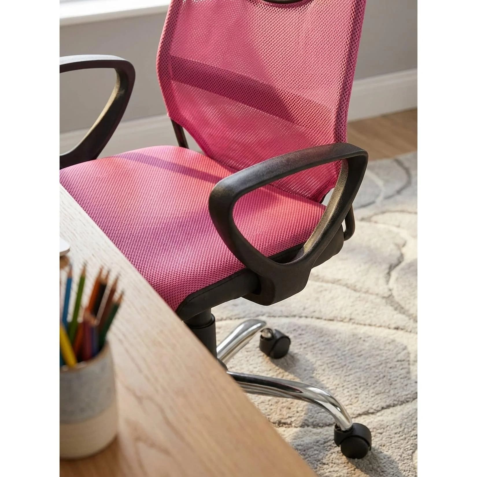 KADIMA DESIGN Kinderschreibtischstuhl TERNI Höhenverstellbar Ergonomisch Pink