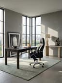 KADIMA DESIGN Chefsessel Designer Bürostuhl Bezug Echtleder Schwarz XXL Design Chefsessel höhenverstellbar Drehstuhl ergonomisch mit Armlehnen hoher Rückenlehne Wippfunktion Bild 3