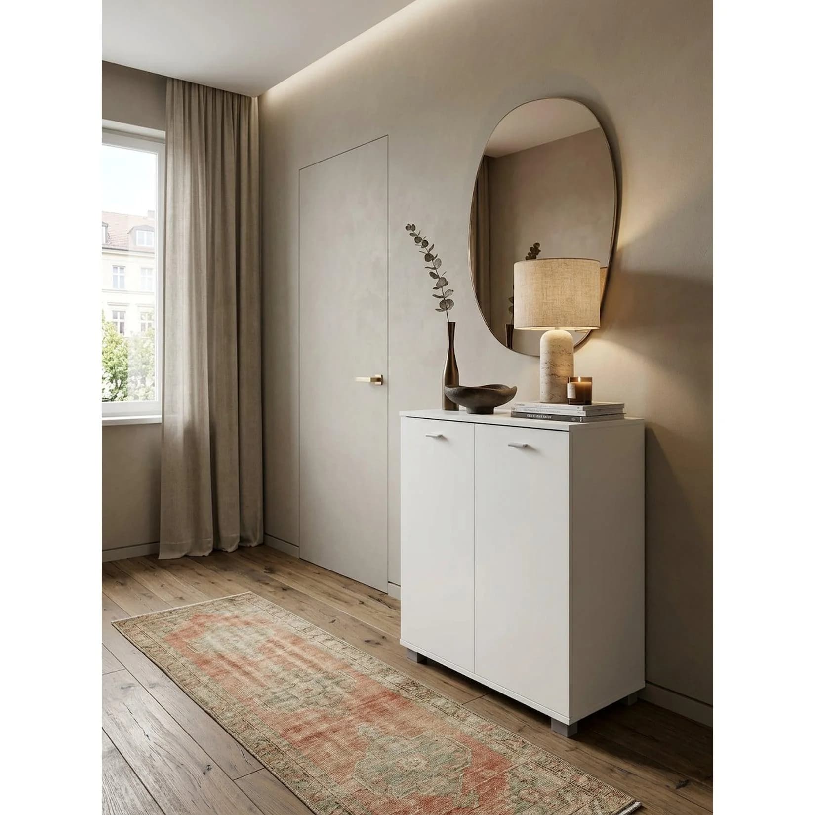 KADIMA DESIGN Schuhschrank Weiß mit 4 Fächern und 2 Türen