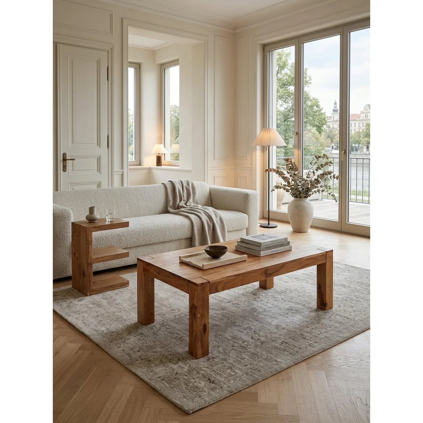 KADIMA DESIGN Couchtisch MUMBAI Massivholz Akazie 110 cm