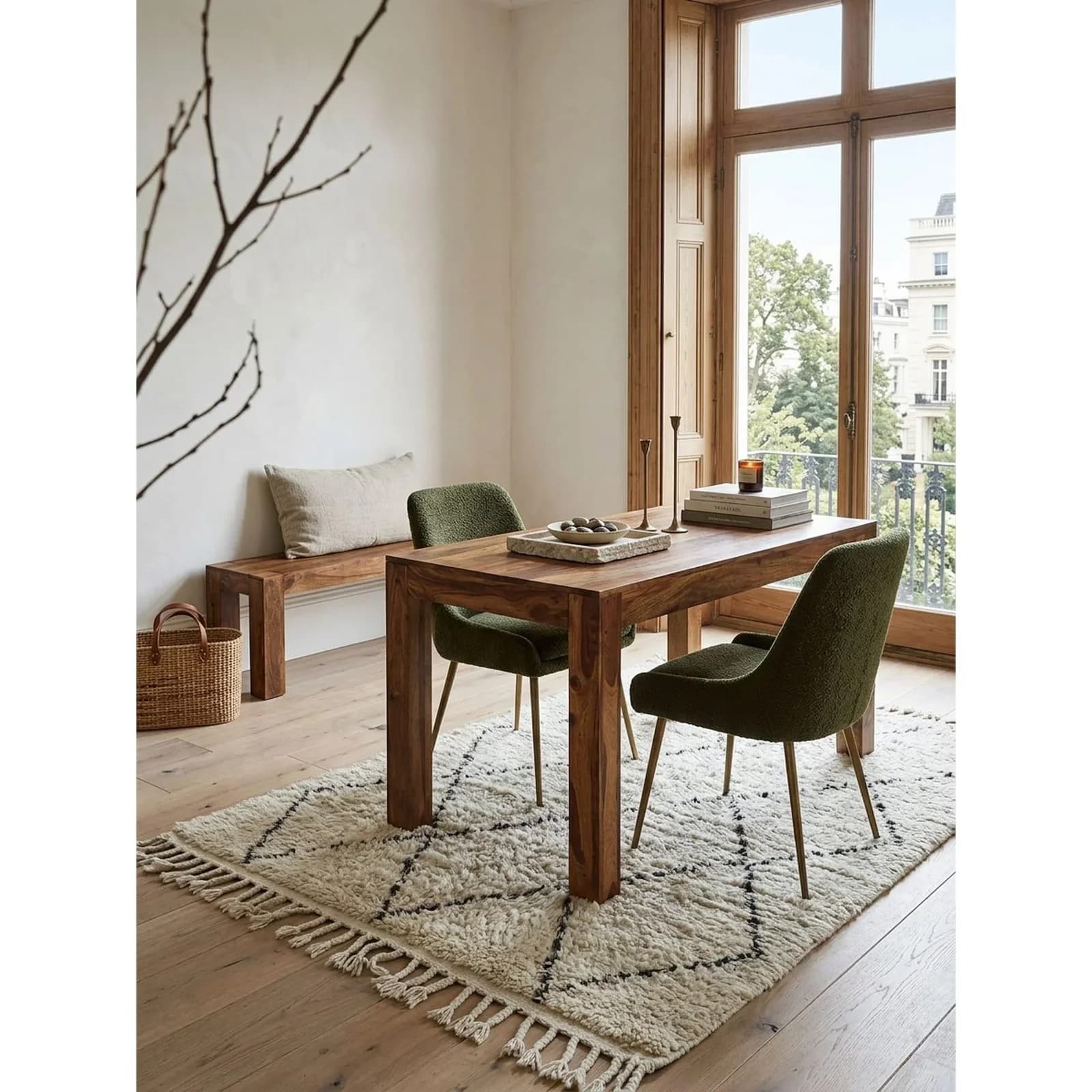 KADIMA DESIGN Esstisch Massivholz Rechteckig Zeitlos MUMBAI Dunkelbraun