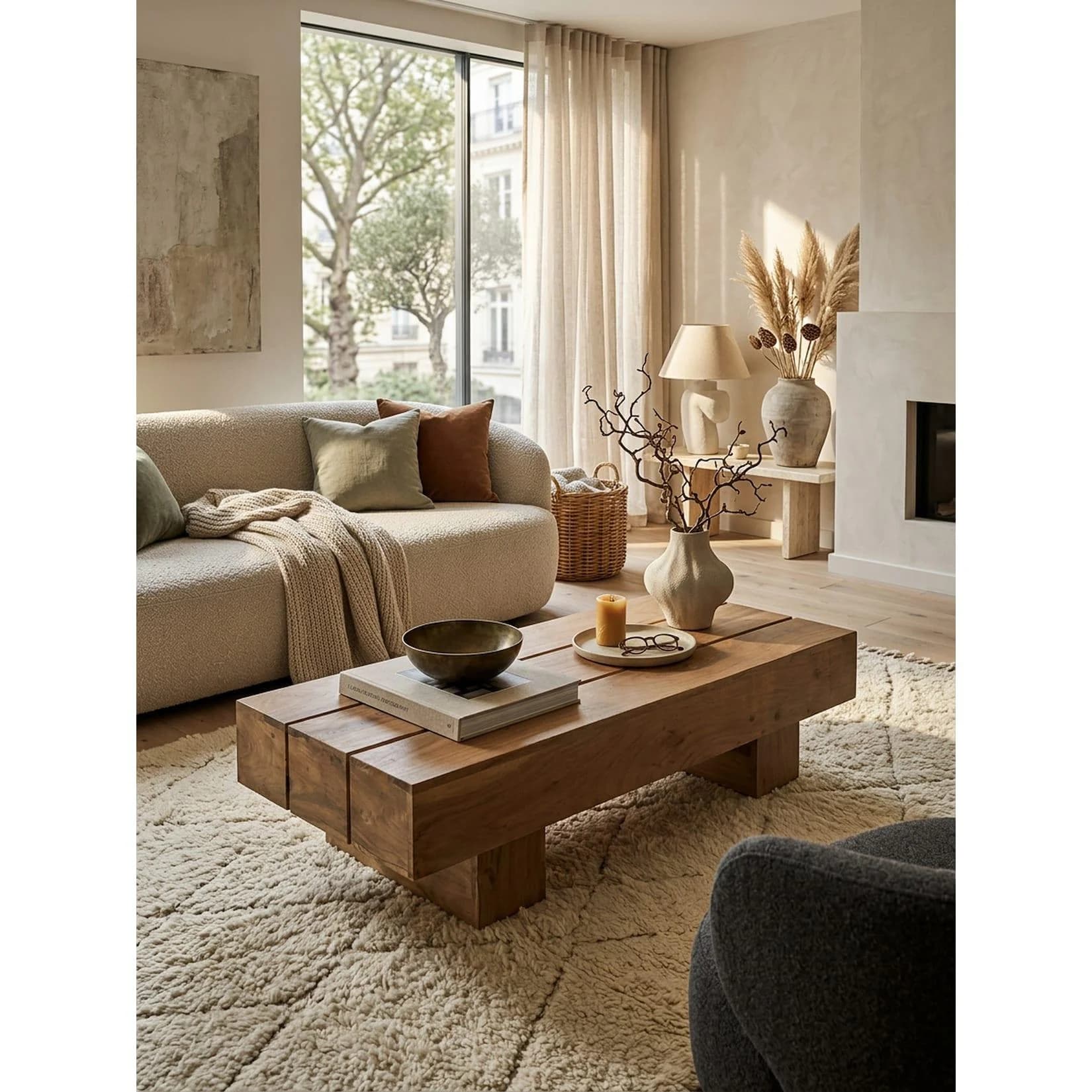 KADIMA DESIGN Couchtisch aus Massivholz Landhausstil Akazie