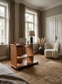 KADIMA DESIGN Computertisch GRASSE rollbar mit Ablage Buche Bild 1
