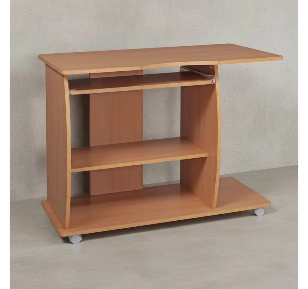 KADIMA DESIGN Computertisch GRASSE rollbar mit Ablage Buche - Bild 4