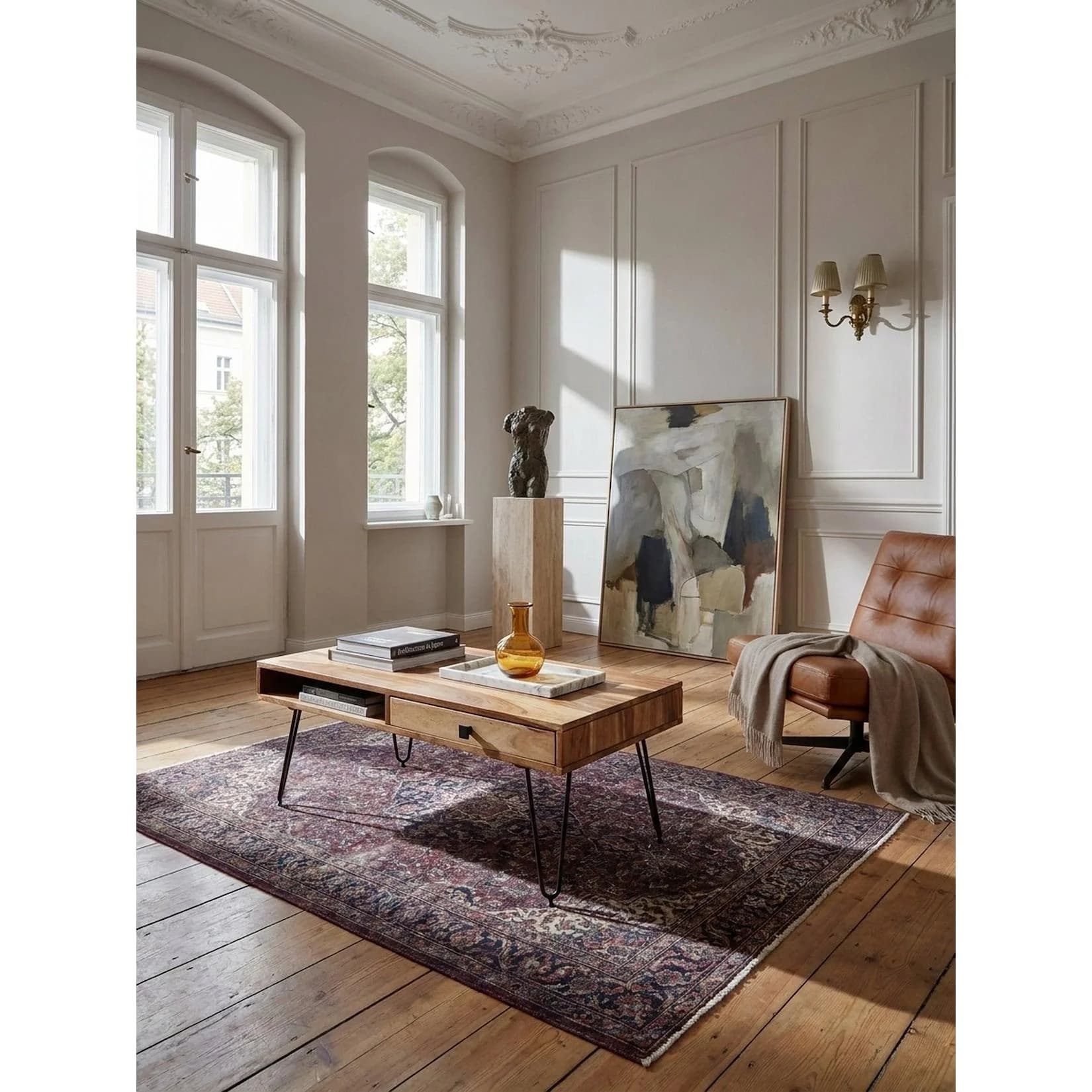 KADIMA DESIGN Couchtisch Massivholz Akazie Landhausstil