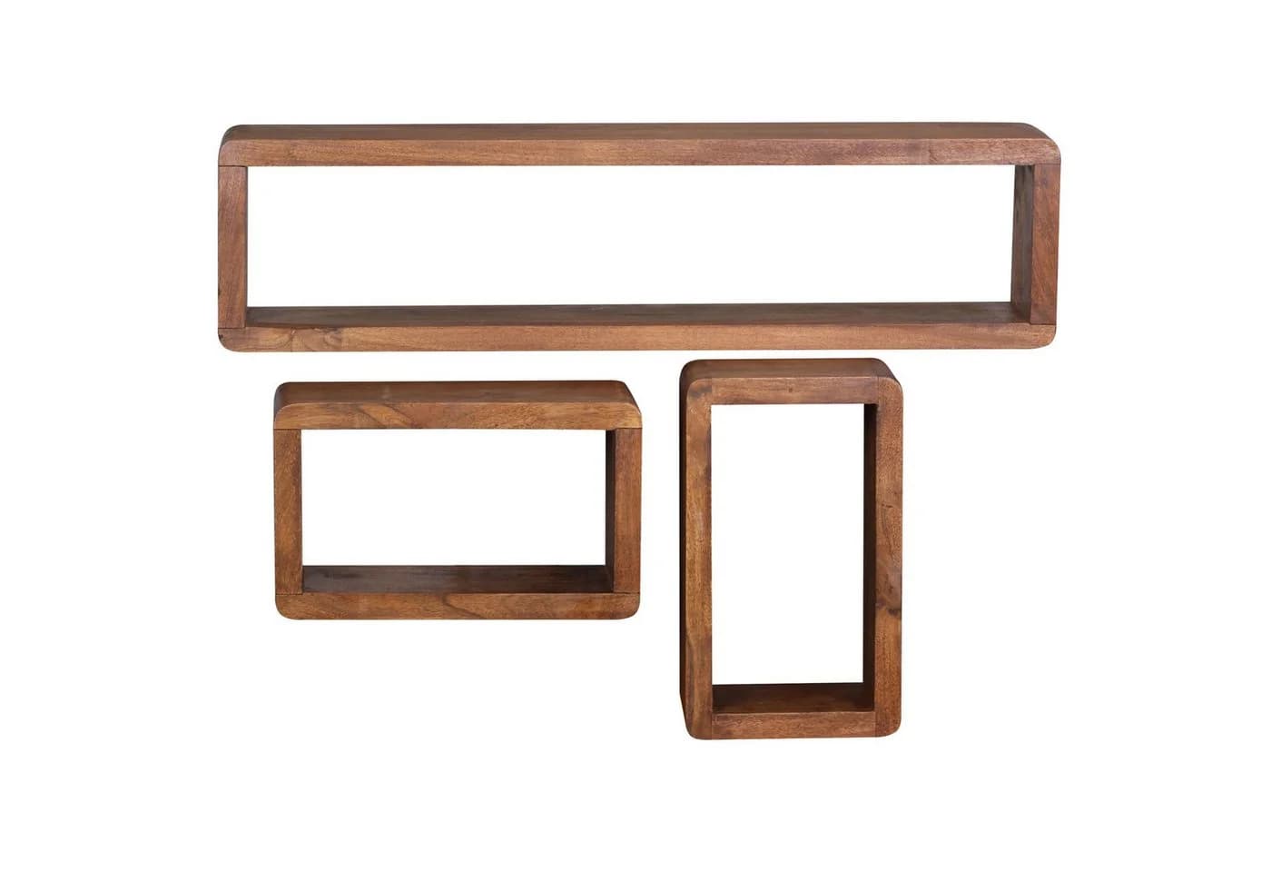 KADIMA DESIGN Wandregal Massivholz 3er Set