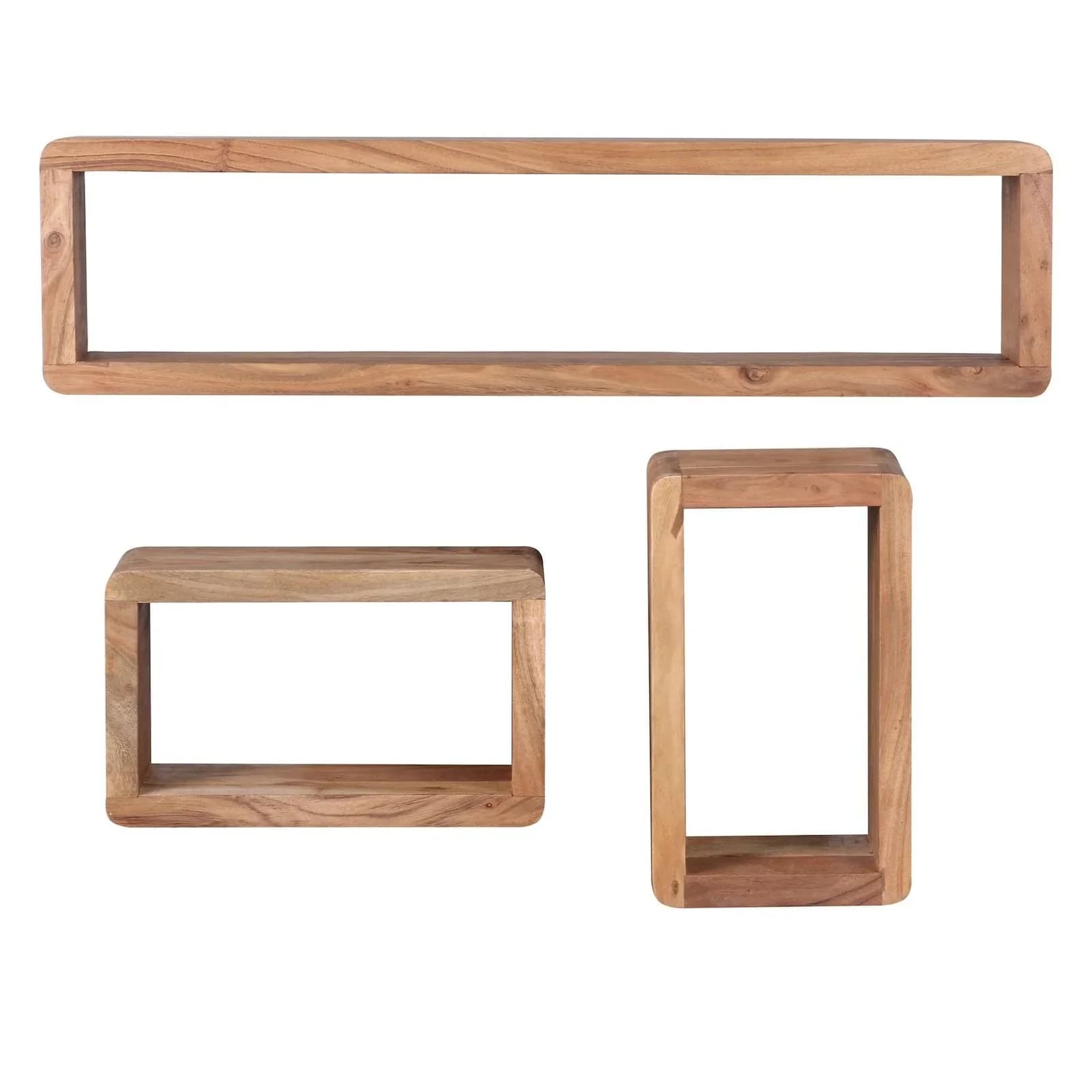 KADIMA DESIGN Wandregal Set BOHA Massivholz Akazie Landhausstil - Bild 2