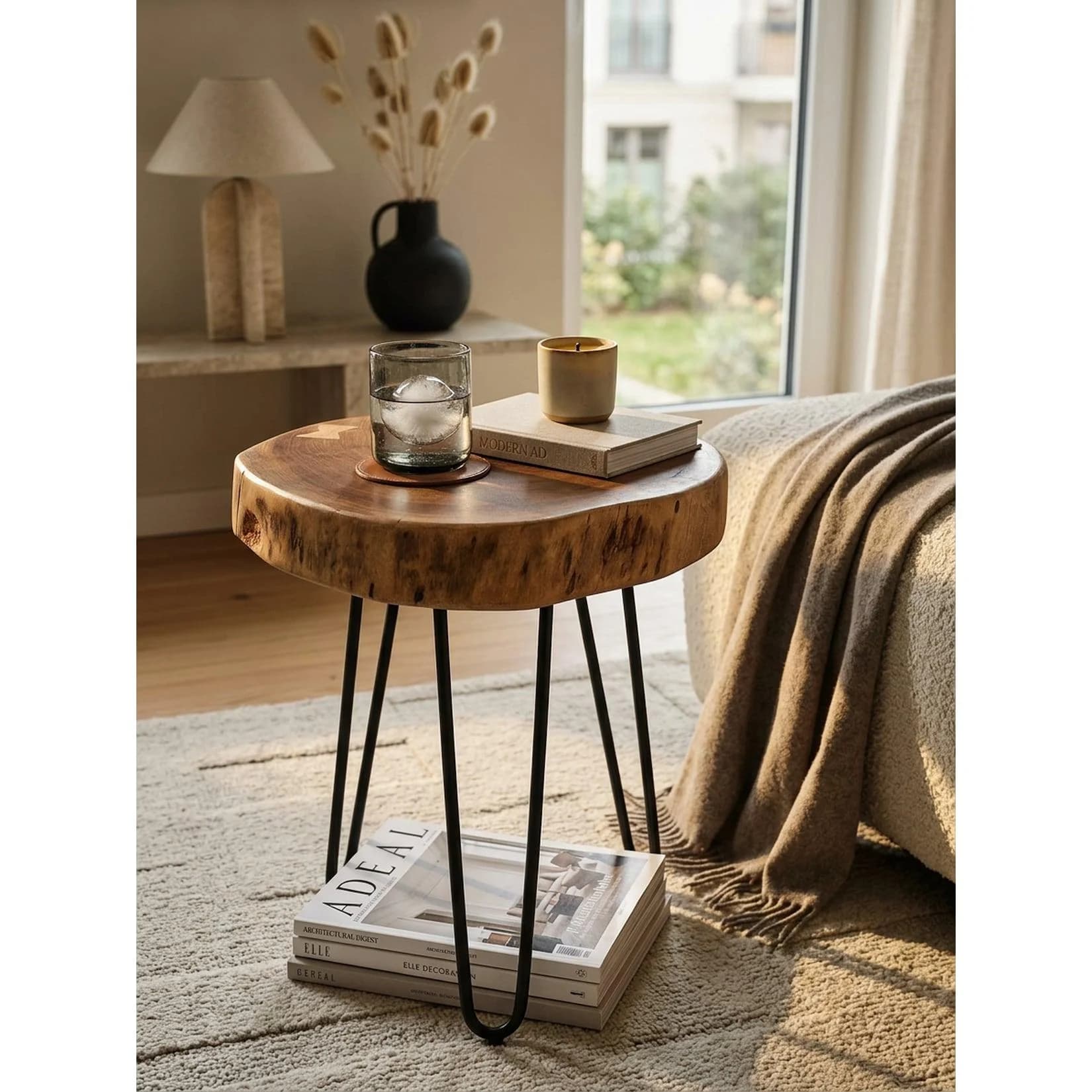 KADIMA DESIGN Beistelltisch Massivholz Akazie Baumkante - Bild 2