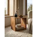 KADIMA DESIGN Beistelltisch Massivholz Cube Regal Landhausstil MUMBAI Akazie Bild 1