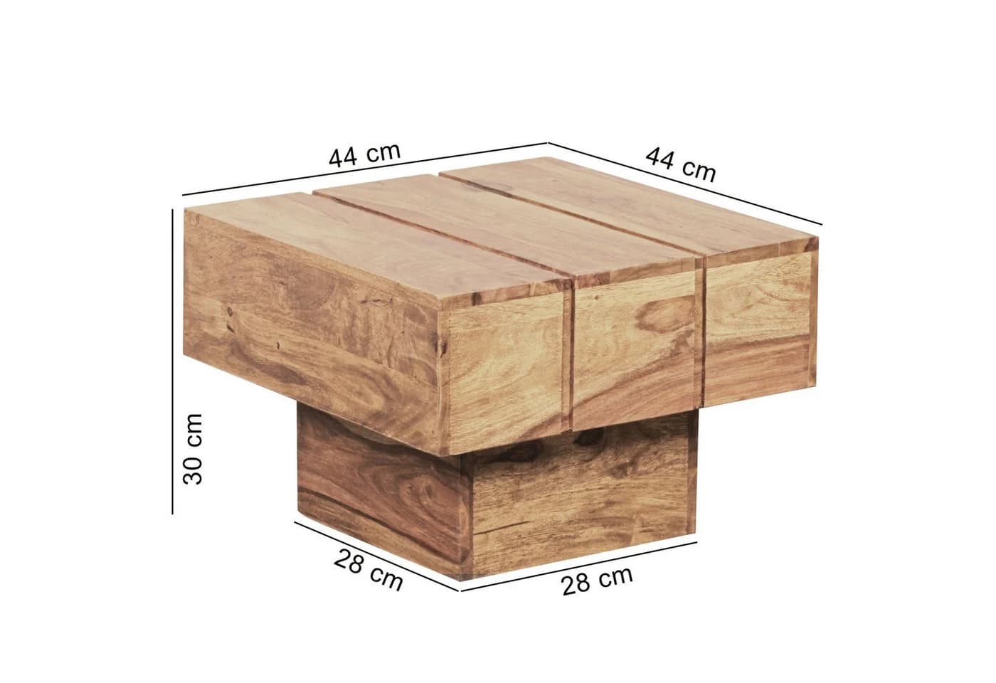 KADIMA DESIGN Beistelltisch Massivholz Akazie Quadratisch - Bild 4