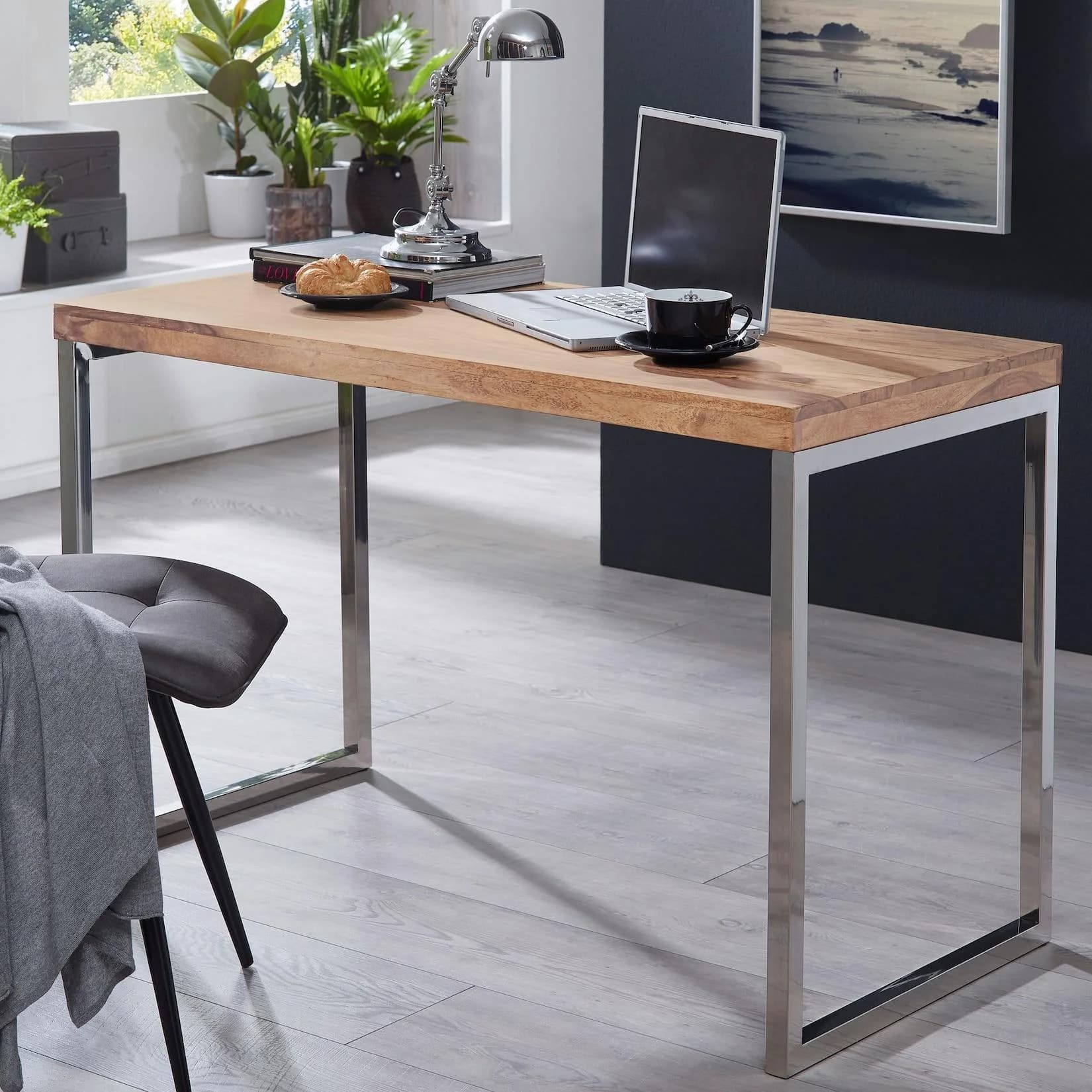 KADIMA DESIGN Schreibtisch Massivholz Akazie Landhausstil
