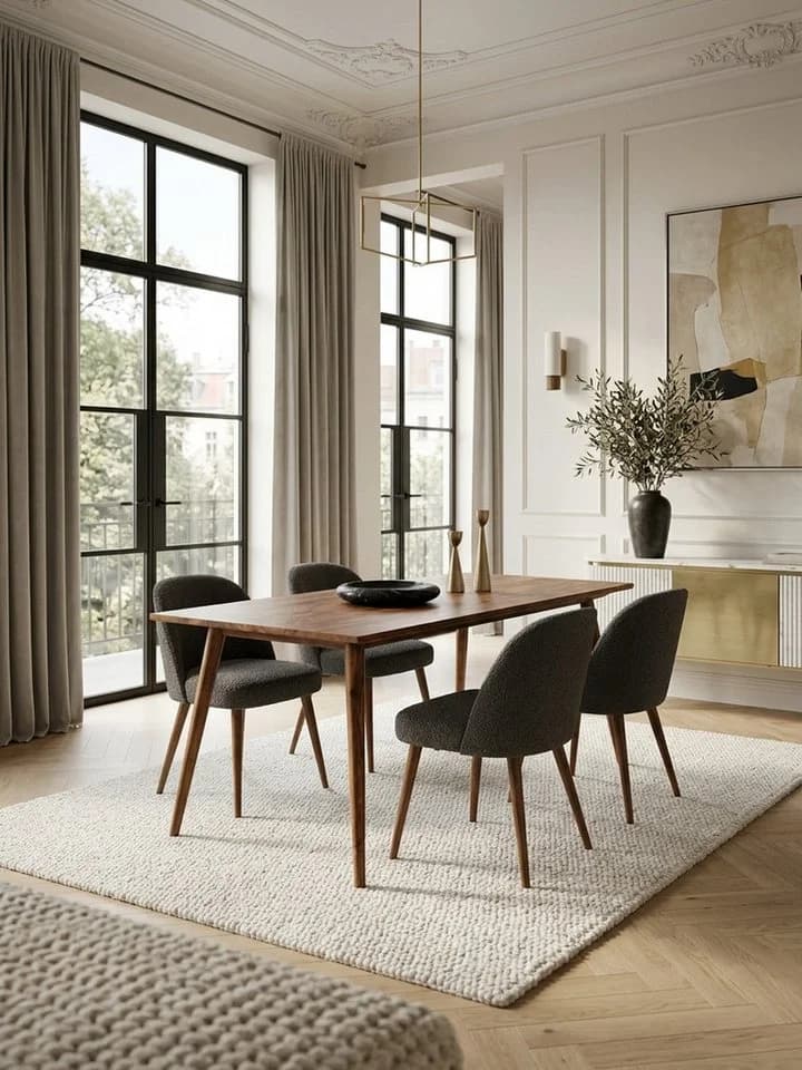 KADIMA DESIGN Esstisch REPA 120x60 cm Massivholz Braun Landhaus - Bild 3