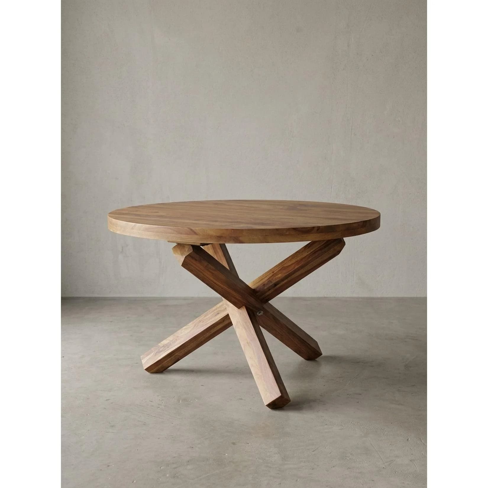 KADIMA DESIGN Esstisch Rund Massivholz Landhausstil BOHA Dunkelbraun