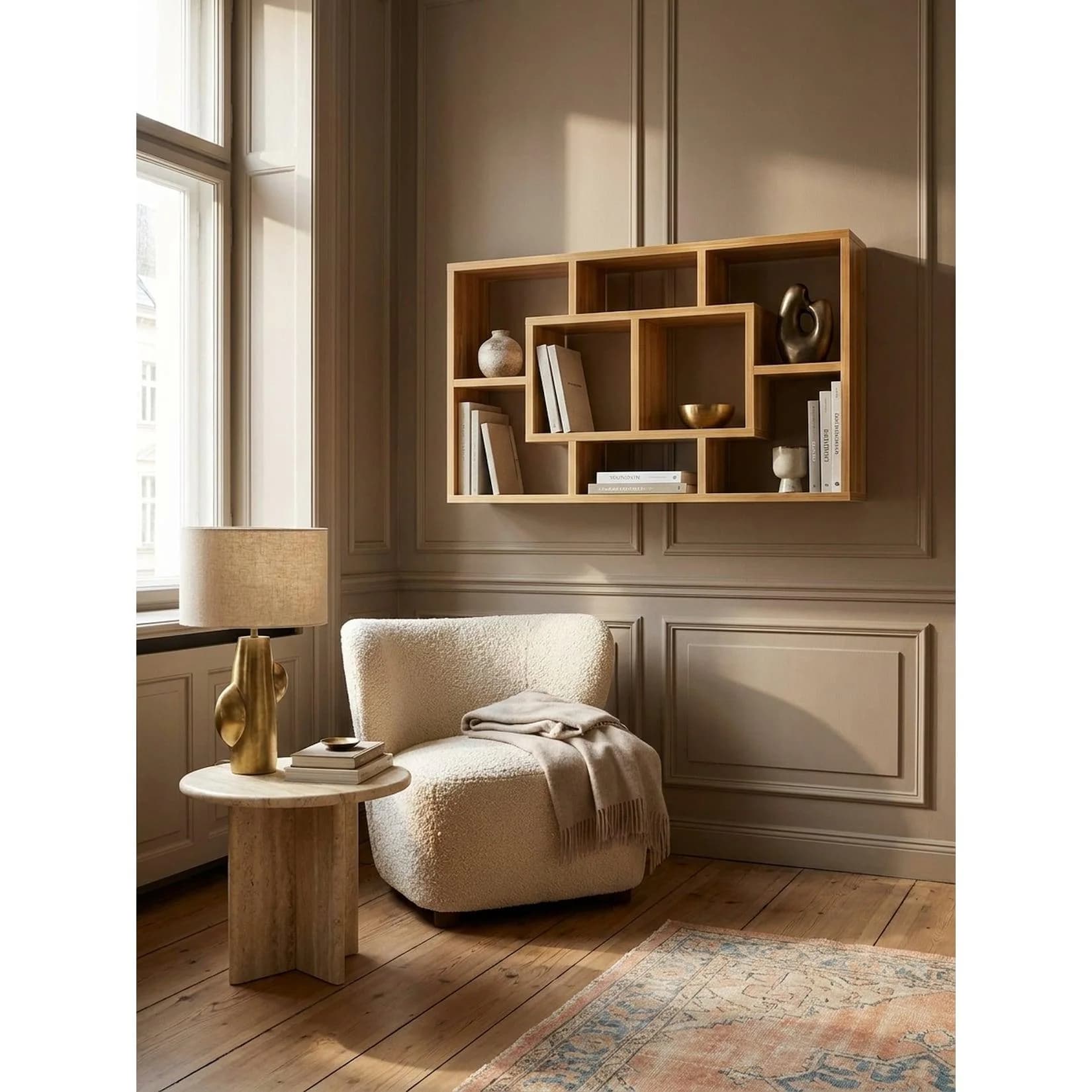 KADIMA DESIGN Wandregal PAOLA Modern Freischwebend Buche - Bild 2
