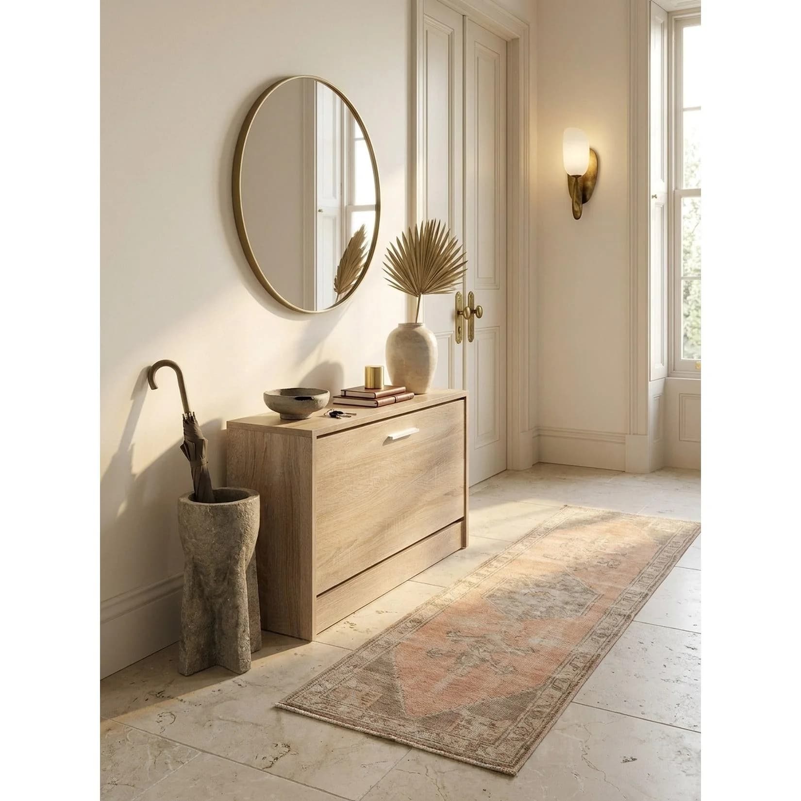 KADIMA DESIGN Schuhkipper Holz mit Ablage Sonoma