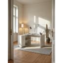 KADIMA DESIGN Eckschreibtisch mit Regal Modern Design Weiß Bild 1