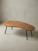 KADIMA DESIGN Couchtisch Nierentisch Massivholz Schwarz Retro Bild 2
