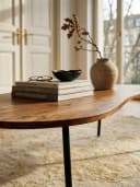 KADIMA DESIGN Couchtisch Nierentisch Massivholz Schwarz Retro Bild 4