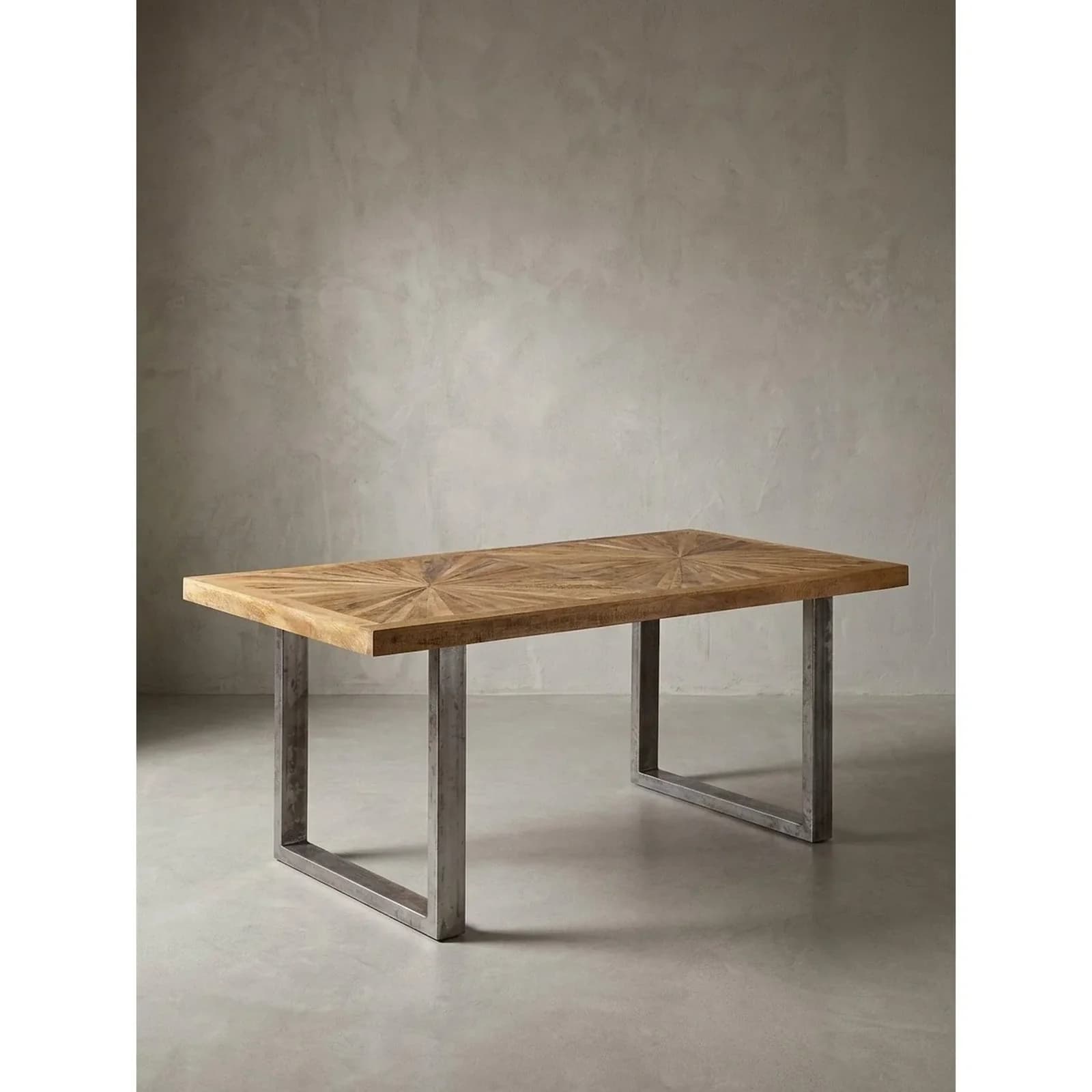 KADIMA DESIGN Esstisch Mango Massivholz Industrial Braun 90x180 cm
