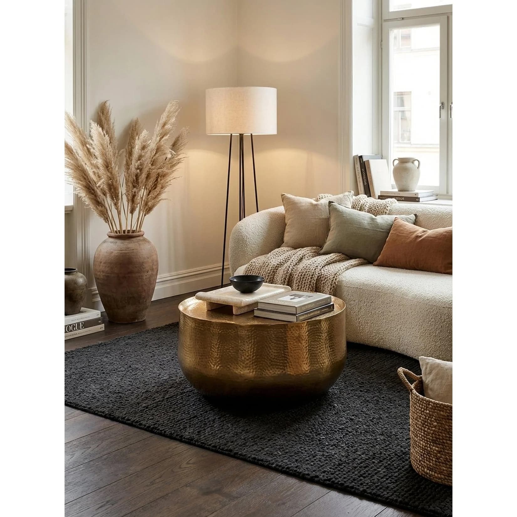 KADIMA DESIGN Couchtisch Aluminium Orientalisch Gold Rund