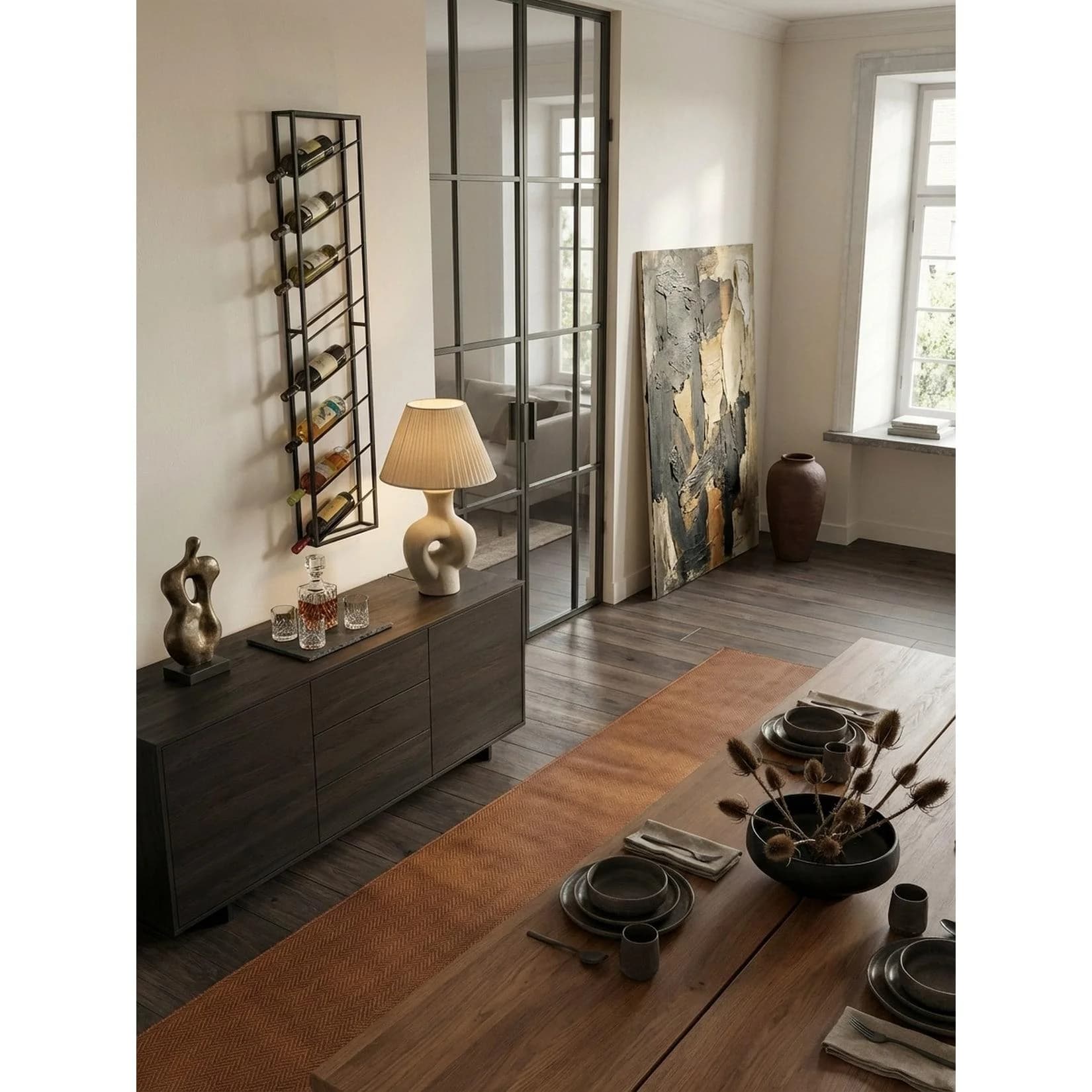 KADIMA DESIGN Weinregal Metall Wandmontage Schwarz Modern