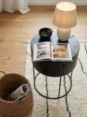 KADIMA DESIGN Nachttisch Schwarz Mango Massivholz Metall Bild 4