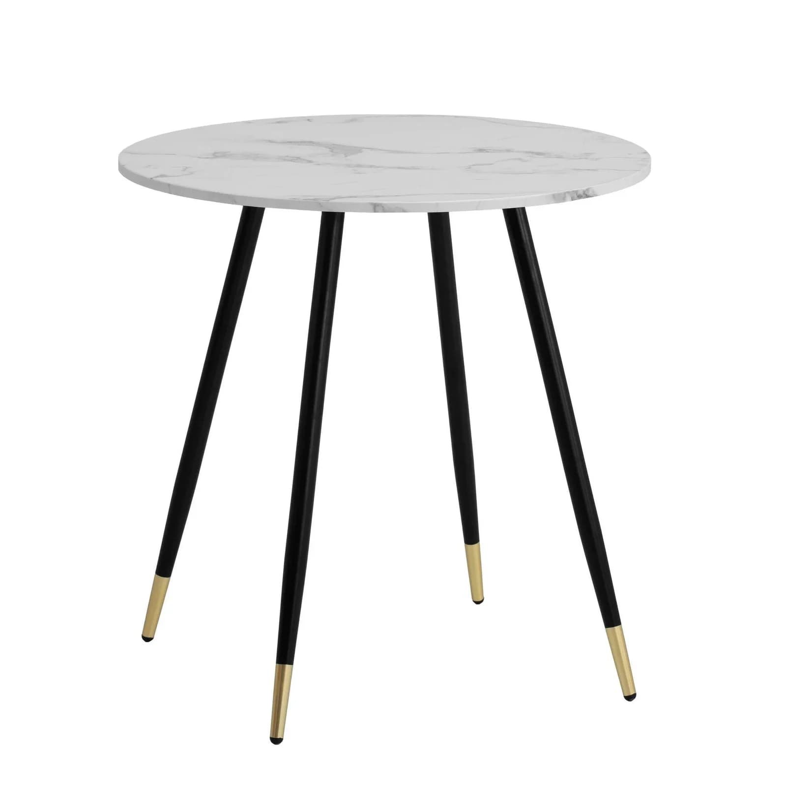 KADIMA DESIGN Esstisch Marmoroptik Rund Modern Weiß