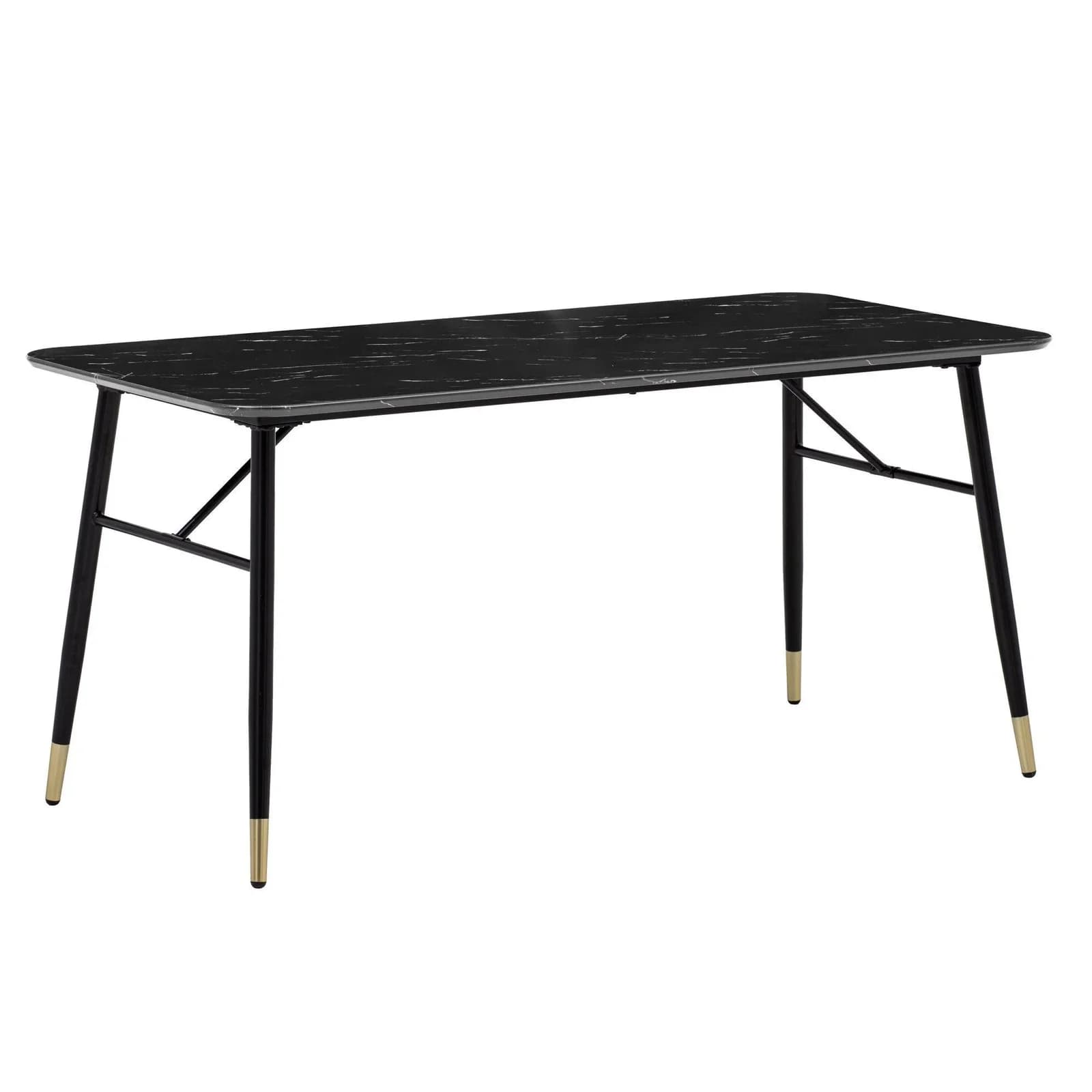 KADIMA DESIGN Esstisch Marmoroptik Metall Rechteckig Schwarz