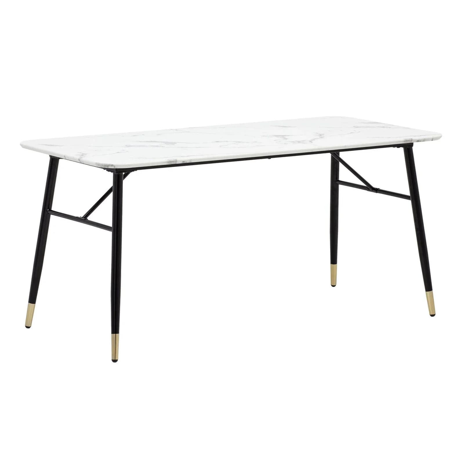 KADIMA DESIGN Esstisch Marmoroptik Metall Weiß Modern