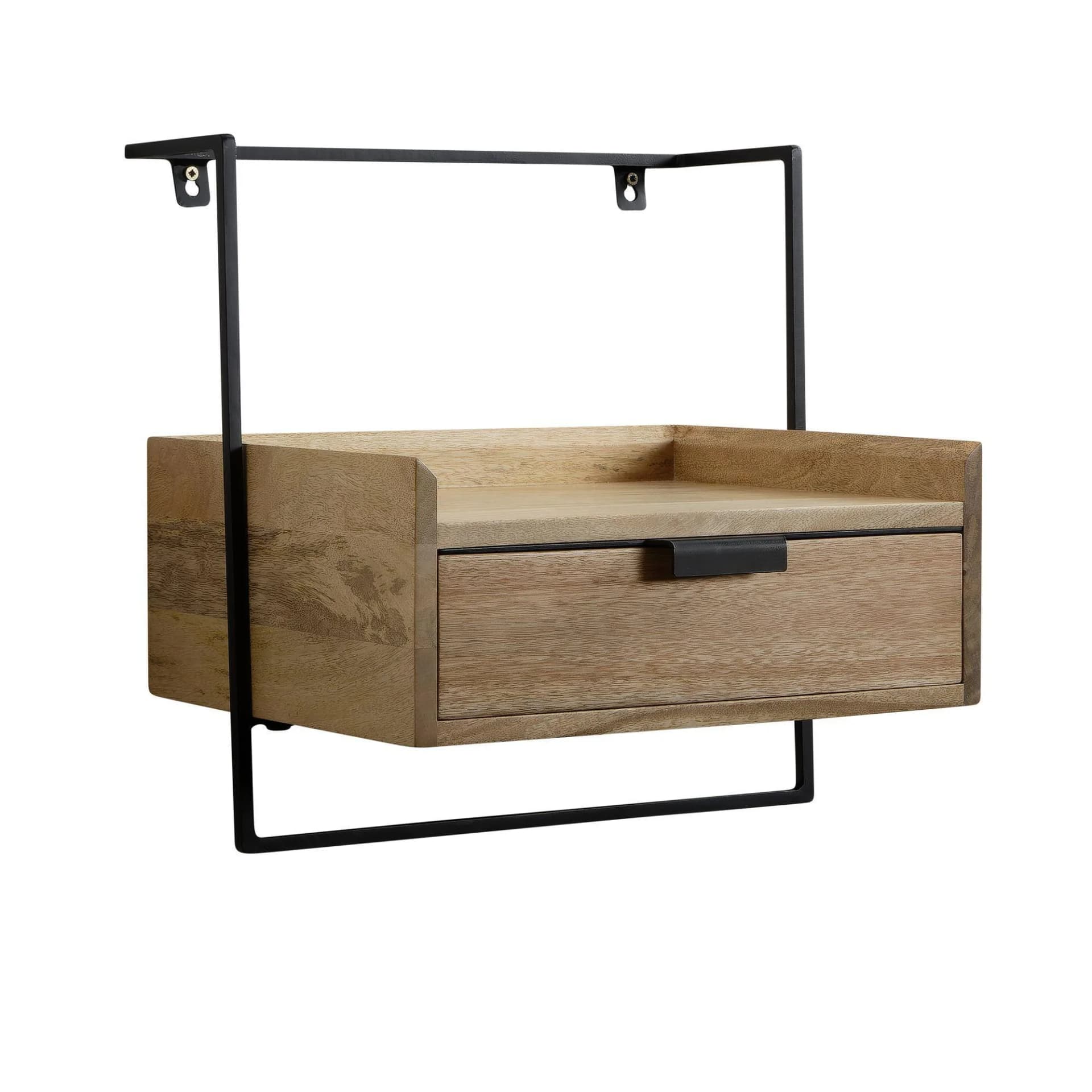 KADIMA DESIGN Nachttisch Mango Massivholz Wandmontage Beige