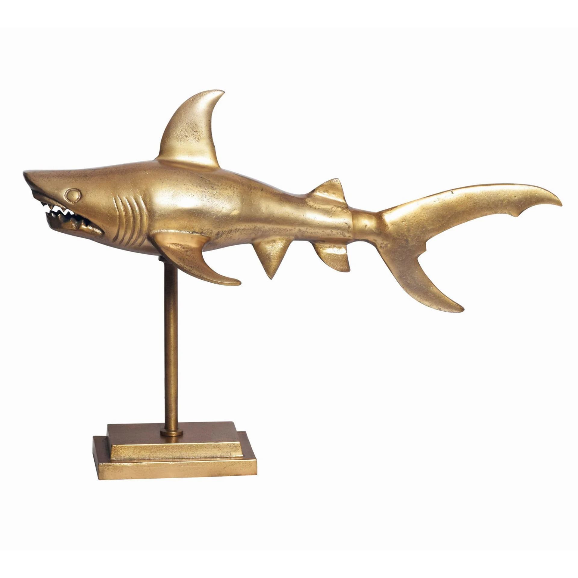 KADIMA DESIGN Dekofigur Hai Aluminium Gold 70 cm