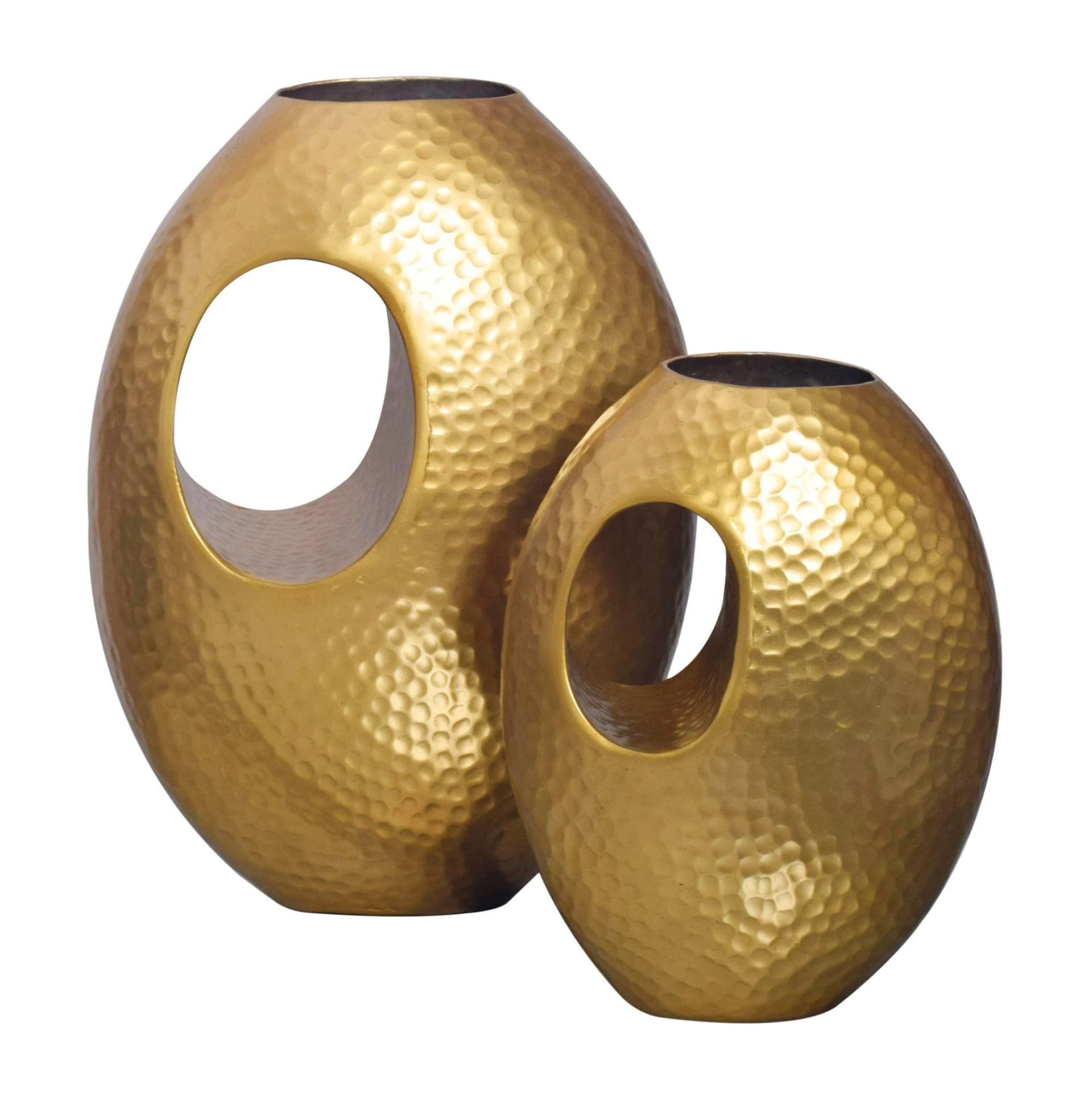 KADIMA DESIGN VASE 2er Set Aluminium Gold Modern