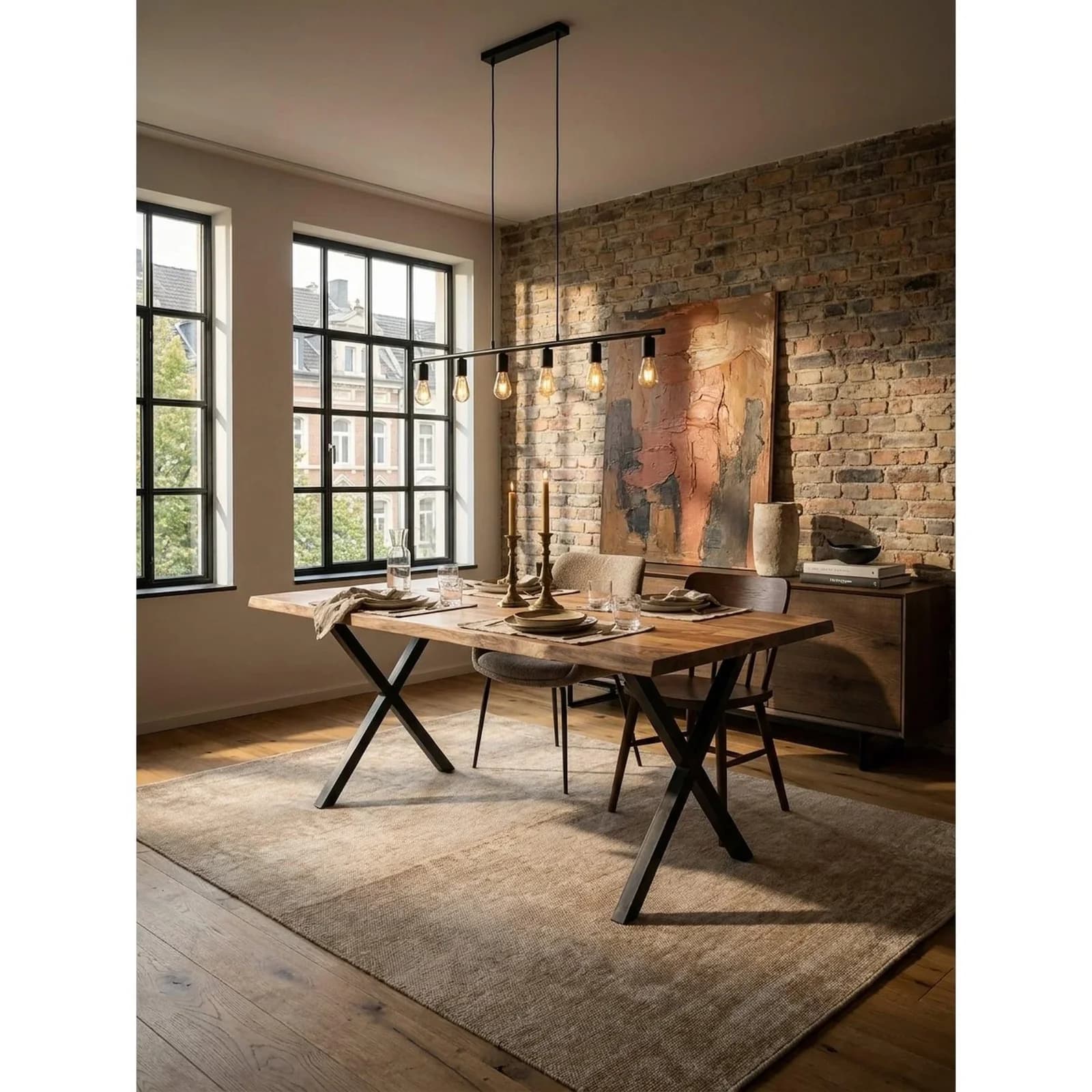 KADIMA DESIGN Esstisch Akazie Massivholz X-Gestell