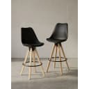 KADIMA DESIGN Barhocker Set LIMA Schwarz Kunstleder Holz mit Lehne Bild 1