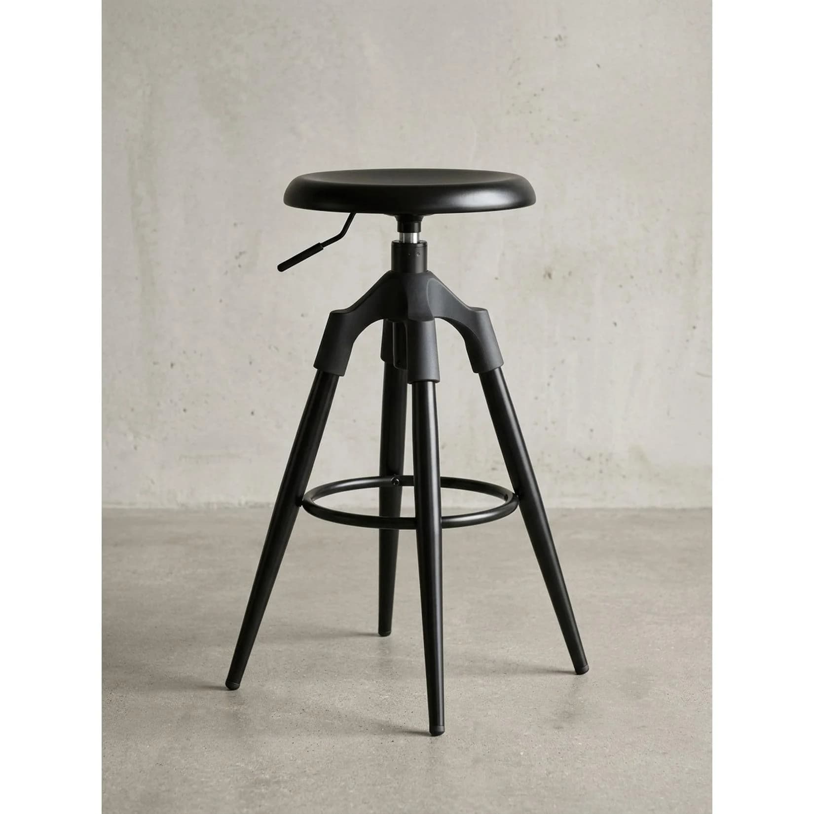 KADIMA DESIGN Barhocker Schwarz Metall Höhenverstellbar Industrial - Bild 2