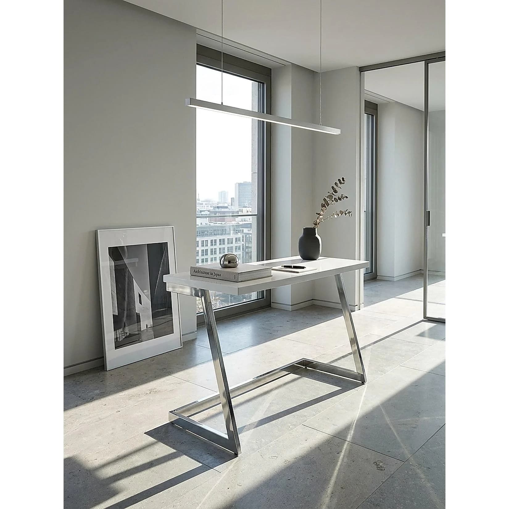 KADIMA DESIGN Konsolentisch Hochglanz Weiß/Silber Modern