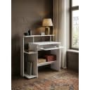 KADIMA DESIGN Schreibtisch Weiß mit Tastaturauszug und Druckerablage Bild 2