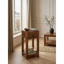 KADIMA DESIGN Beistelltisch Massivholz Braun mit Schublade Bild 1